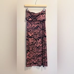 Tribal Print Maxi Skirt